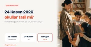 24 Kasım Öğretmenler Günü: sınıfta öğrencilerinden kart alan öğretmen